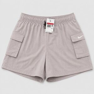 NIKE Cargo Shorts Womens Large Amethyst Ash DM6247-019 Loose Fit High Rise